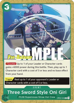 Three Sword Style Oni Giri (OP02-045)