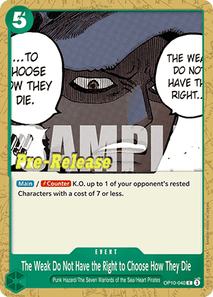 The Weak Do Not Have the Right to Choose How They Die (OP10-040)