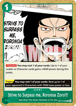 Strive to Surpass me, Roronoa Zoro!!! (OP14-036)